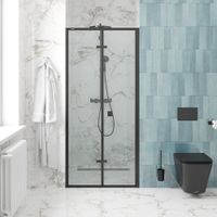 Душевая дверь Ceruttispa Bella 90 D91B профиль Черный стекло прозрачное — фото 5, Складные душевые двери