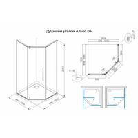 Душевой уголок Terminus Альба трапеция 100х100х200, черный арт-4EW100х100B — фото 2, Душевые уголки трапеция