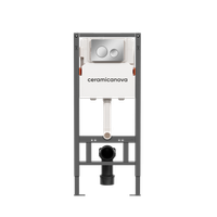 Система инсталляции для унитазов CERAMICANOVA Balance с кнопкой смыва Circle, цвет хром глянцевый, с — фото 2, Инсталляции для унитазов