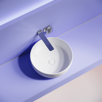 Раковина накладная Taycan, круглая, диаметр 375 мм, высота 140 мм, белая матовая арт-CN12003MW — фото 4, Раковины накладные