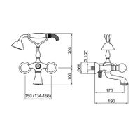 Смеситель для ванны Webert Karenina , хром арт-KA720201015 — фото 2, Смеситель для ванны