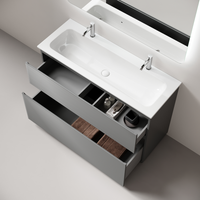 Тумба напольная SANCOS Folk Floor 1190х445х850, c двумя ящиками оснащенными доводчиками, Ergraut soft, арт. арт-FL120FES — фото 2, Тумбы под раковину