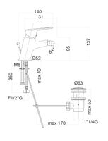 Смеситель для биде Fiore KYRO , хром арт-86CR8135 — фото 2, Смесители для биде