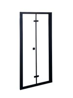 Душевая дверь Ceruttispa Bella 100 D101B профиль Черный стекло прозрачное — фото 4, Складные душевые двери