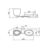 Мыльница со стаканом Webert Aria , хром арт-AI501101015 — фото 2, Мыльницы
