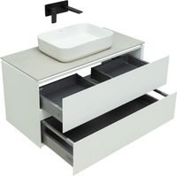 Тумба под раковину Allen Brau Infinity 100 1.21003.WM подвесная Белая матовая — фото 4, Тумбы под раковину