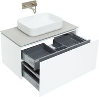 Тумба под раковину Allen Brau Infinity 85 1.21002.WM подвесная Белая матовая — фото 4, Тумбы под раковину