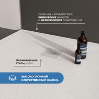 Душевой поддон IN-100100 Белый квадрат 100*100 арт-IN010251-01 — фото 2, Душевые поддоны из искусственного камня