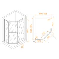 Товар: Душевой уголок 90*120*195 RGW PA-091 Трапеция/Хром/Прозрачное/6 мм (EasyClean) арт-35089192-11 - фото 3 Душевой уголок 90*120*195 RGW PA-091 Трапеция/Хром/Прозрачное/6 мм (EasyClean) арт-35089192-11 — фото 3, Душевые уголки трапеция
