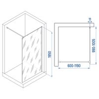Душевая перегородка INRAIN MONT-002 / 100х195 / Белый / Прозрачное / 6 мм арт-73MO00210-TW — фото 2, Душевые перегородки