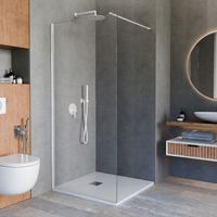 Душевая перегородка INRAIN MONT-010 /  80х195 / Белый / Прозрачное / 8 мм арт-73MO01008-TW — фото 1, Душевые перегородки