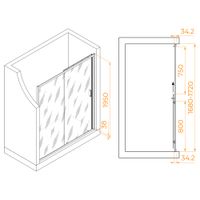 Душевая дверь 170*195 RGW PA-14 B Чёрный/Прозрачное/6 мм (EasyClean) арт-41081417-14 — фото 2, Раздвижные душевые двери