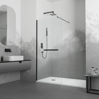 Душевая перегородка  90*195 RGW WA-041 B Чёрный/Прозрачное/8 мм (Easy) арт-35104009-14 — фото 1, Душевые перегородки