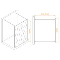 Душевая перегородка INRAIN MONT-016 / 140х195 / Хром / Прозрачное / 8 мм арт-73MO01614-CH — фото 2, Душевые перегородки