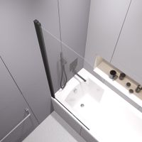 Шторка на ванну  70*140 RGW SC-109-B (140) Чёрный/Прозрачное/6 мм арт-4111109107-14 — фото 5, Шторки для ванной распашные