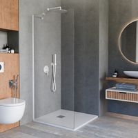 Душевая перегородка INRAIN MONT-102 / 100х195 / Белый / Прозрачное / 6 мм арт-73MO10210-TW — фото 1, Душевые перегородки