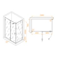 Душевой уголок 130* 80*200 RGW SV-040 Прямоуг./Хром/Матовое/8 мм (2 уп.) арт-353204038-21 — фото 6, Прямоугольные душевые уголки