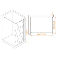 Душевая перегородка  90*195 RGW WA-010-G Золото/Прозрачное/8 мм арт-351001009-16 — фото 3, Душевые перегородки