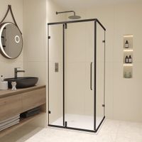 Душевой уголок RGW CL-035B 90x90, квадратный, профиль черный, стекло прозрачное/6 мм, арт-350903599-14 — фото 1, Квадратные душевые уголки