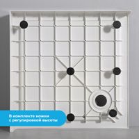 Душевой поддон 90*90*14 RGW SMC-9090W Белый/Квадрат   (9 ножек в комплекте ) арт-57350199-01 — фото 3, Стеклопластиковые душевые поддоны