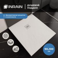 Душевой поддон IN-90100 Белый Прямоугольный 90*100 арт-IN019251-01 — фото 1, Душевые поддоны из искусственного камня