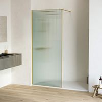 Душевая перегородка 140*195 RGW WA-08-Gb Золото браш/Ребристое/8 мм (Easy) арт-06100814-156 — фото 1, Душевые перегородки