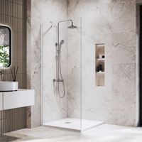 Душевая перегородка INRAIN MONT-110 / 100х195 / Белый / Прозрачное / 8 мм арт-73MO11010-TW Душевая перегородка INRAIN MONT-110 / 100х195 / Белый / Прозрачное / 8 мм арт-73MO11010-TW