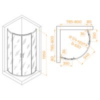Товар: Душевой уголок RGW PA-55 80х90х195, полукруглый, профиль хром, стекло прозрачное, арт-06085588-11 - фото 4 Душевой уголок RGW PA-55 80х90х195, полукруглый, профиль хром, стекло прозрачное, арт-06085588-11 — фото 4, Полукруглые душевые уголки