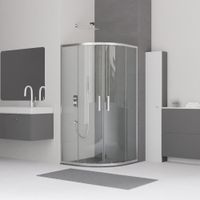 Душевой уголок  90*90*185 RGW CL-53 Полукруг/Хром/Прозрачное/6 мм арт-06095399-11 — фото 1, Душевые уголки четверть круга