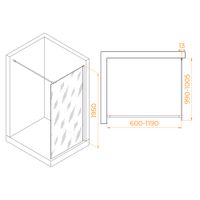 Душевая перегородка 100*195 RGW WA-010-G Золото/Прозрачное/8 мм арт-351001010-16 — фото 3, Душевые перегородки