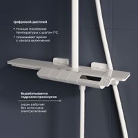 Душевая стойка RGW SP-34-W Белая Головной душ/Термостат (Ручной душ.Шланг 1,5 м.) арт-51140134-03 — фото 5, Душевые стойки