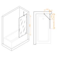 Шторка на ванну  90*150 RGW SC-151 Хром/Прозрачное/8 мм (Easy) арт-351115109-11 — фото 3, Неподвижные шторки для ванной