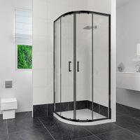 Душевой уголок  80*80*185 RGW CL-53-B Полукруг/Чёрный/Прозрачное/6 мм арт-06095388-14 — фото 3, Душевые уголки четверть круга