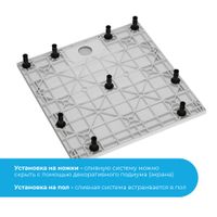 Душевой поддон квадратный RGW TUS-W 90x90, белый, арт-55370199-01 — фото 3, Стеклопластиковые душевые поддоны