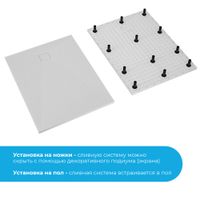 Душевой поддон 90*140*2,6 RGW TSS-149W Белый/Прямоуг Ø 90 мм  арт-553502914-01 — фото 3, Стеклопластиковые душевые поддоны