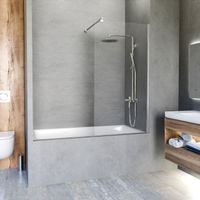 Шторка на ванну INRAIN MC-050 /  80х150 / Хром / Прозрачное / 6 мм арт-73MC05008-CH — фото 1, Неподвижные шторки для ванной