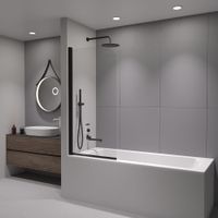 Шторка на ванну  70*140 RGW SC-109-B (140) Чёрный/Прозрачное/6 мм арт-4111109107-14 — фото 1, Шторки для ванной распашные