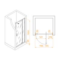 Душевая дверь  80- 90*195 RGW PA-008-B Чёрный/Прозрачное/6 мм (Easy) арт-350800889-14 — фото 5, Распашные душевые двери