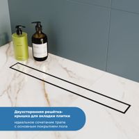 Душевой лоток прямой INRAIN SRL-31-40 400 Ø 50 мм черный арт-SL213140-TB — фото 2, Душевые лотки