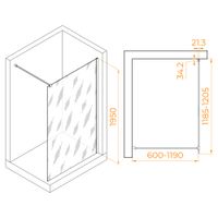 Душевая перегородка INRAIN MONT-001 / 120х195 / Хром / Прозрачное / 10 мм арт-73MO00112-CH — фото 2, Душевые перегородки
