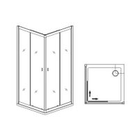 Душевая кабина  80* 80*185 Dolphin TN-31 Квадрат/Хром/Прозрачное/4 мм арт-41933188-11 — фото 2, Квадратные душевые уголки
