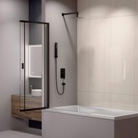 Шторка на ванну RGW SC-40B 100x150, профиль черный, стекло прозрачное, арт-03114010-14 — фото 3, Шторки для ванной раздвижные