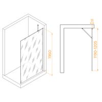 Душевая перегородка INRAIN MONT-102 / 120х195 / Чёрный / Прозрачное / 6 мм арт-73MO10212-TB — фото 2, Душевые перегородки