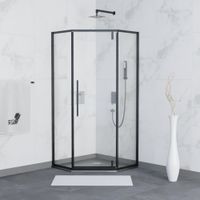 Душевой уголок RGW SV-81B 80x80, трапеция, профиль черный, стекло прозрачное/6 мм, арт-32328188-14 — фото 6, Душевые уголки трапеция