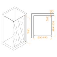 Душевая перегородка INRAIN MONT-001 / 100х195 / Хром / Прозрачное / 10 мм арт-73MO00110-CH — фото 2, Душевые перегородки