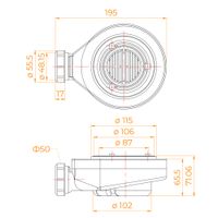 Сифон для поддонов с переходником RGW S-16 арт-44241600-01 — фото 4, Сифоны для поддонов