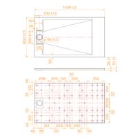 Душевой поддон 80*140*2,6 RGW TUS-148W Белый/Прямоуг Ø 90 мм  арт-553702814-01 — фото 6, Стеклопластиковые душевые поддоны
