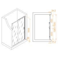 Душевая дверь 130*195 RGW PA-14 W Белый/Прозрачное/6 мм (EasyClean) арт-41081413-15 — фото 2, Раздвижные душевые двери