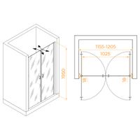 Душевая дверь 120*195 RGW PA-104-B Чёрный/Прозрачное/6 мм (EasyClean) арт-060810412-14 — фото 3, Распашные душевые двери