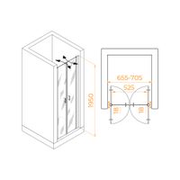 Душевая дверь  70*195 RGW PA-104-Gb Золото браш/Прозрачное/6 мм (EasyClean) арт-060810407-16 — фото 2, Распашные душевые двери